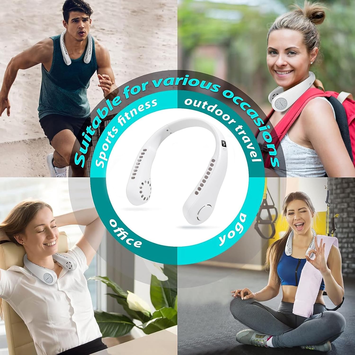 Smart Neck Hanging Fan - High Quality 3 Speeds Control Cooling Fan